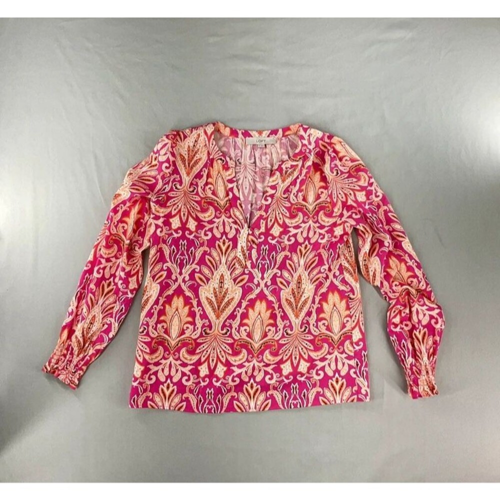 New LOFT Paisley long sleeve blouse  size XS